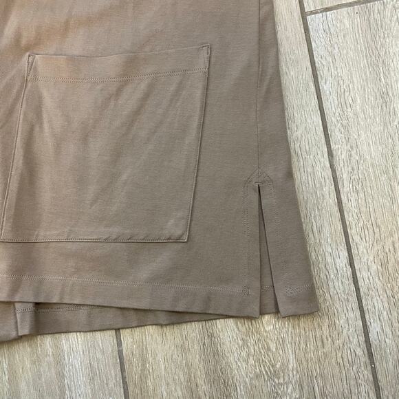 Eileen Fisher Organic Cotton Open Front Cardigan XL Taupe Lightweight Pockets - Picture 7 of 8